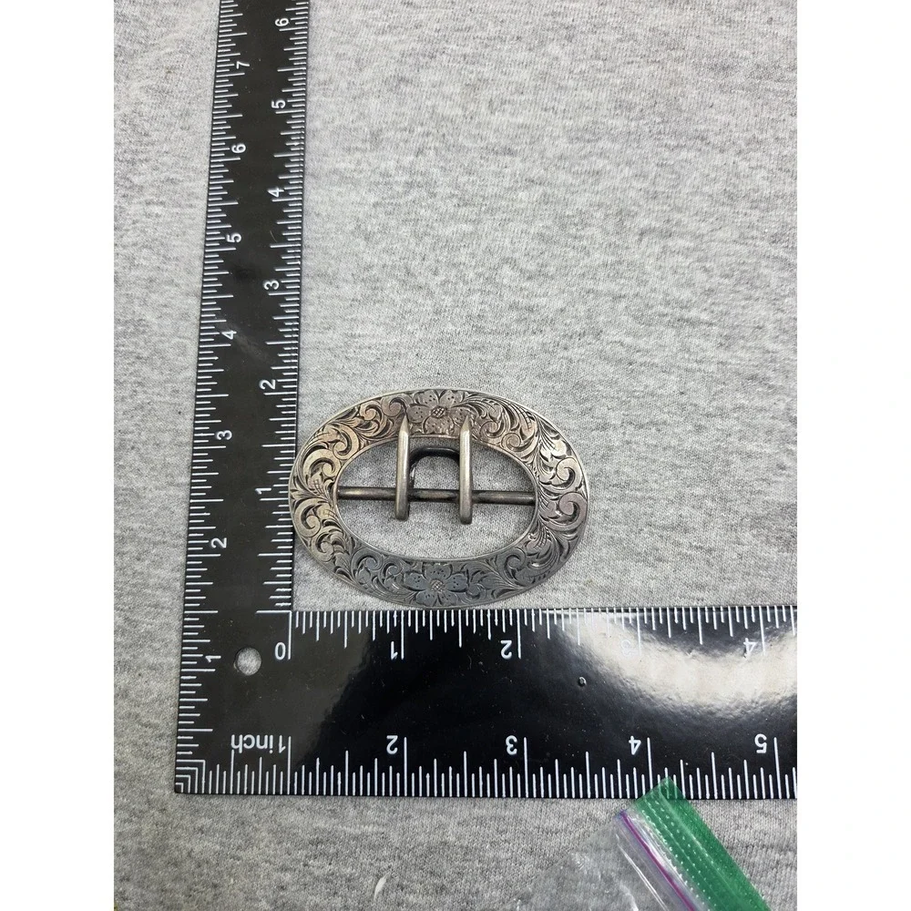 Antique Victorian Edwardian Sterling Silver LF Signed Womens Belt Buckle Pin